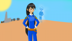 Sylphrena the Bridgelady and her spren, Kal
