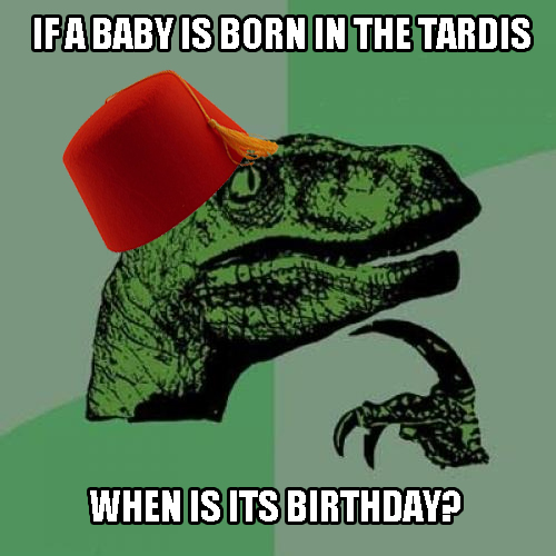 Philosoraptor TARDIS Birthday.jpg