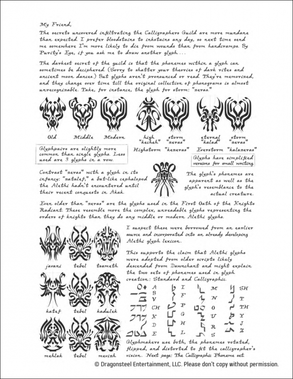 Alethi Glyphs