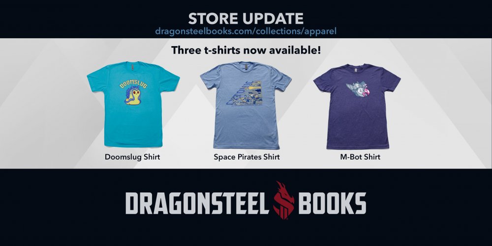 Image showing off the new T-Shirt designs with a link to the web store (see descriptions a bit below for more details)
