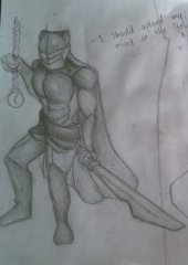 modern rendition of a soldier in plate