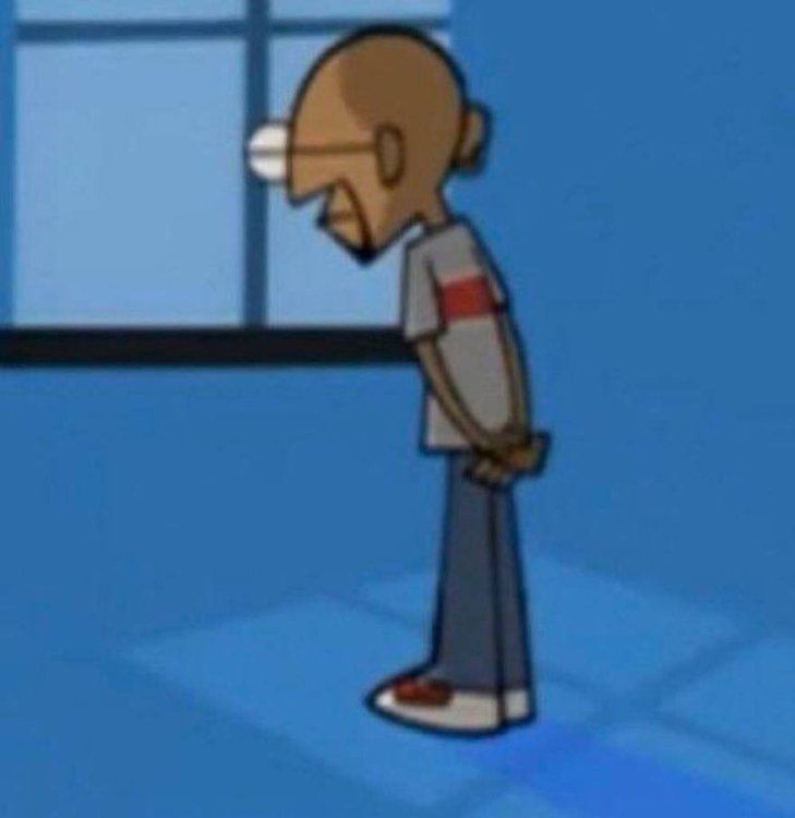 Gandhi from Clone High looking out of a window