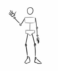Person standing/waving