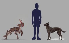 Axehound alternative Concept Art with scale reference